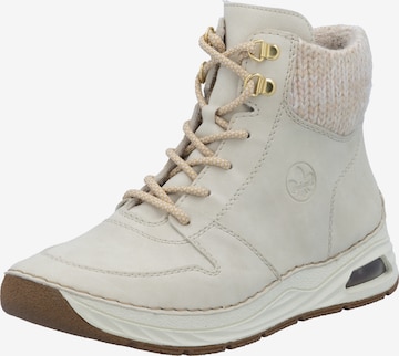 Rieker Lace-Up Boots in Beige: front