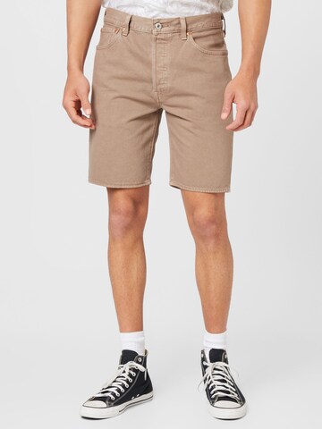 LEVI'S ® Slim fit Jeans '501 Original Shorts' in Brown: front