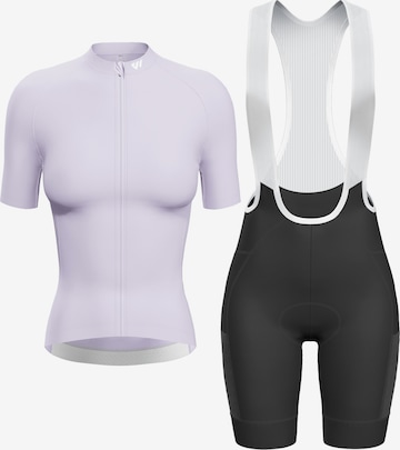 Survêtement 'Wulibike Damen Radtrikot-Set Lila & Trägerhose Schwarz' WULIBIKE en violet : devant
