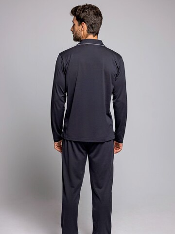 zd ZERO DEFECTS Long Pajamas 'Marine' in Blue