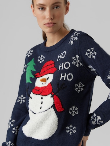 VERO MODA Sweater 'Snowman' in Blue