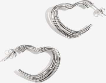 Cala Rose Earrings 'WAVY HEART' in Silver: front