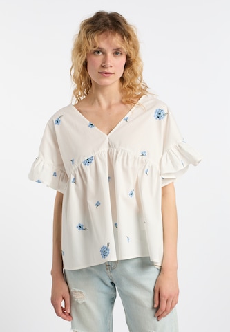 DreiMaster Vintage Blouse in Wit: voorkant