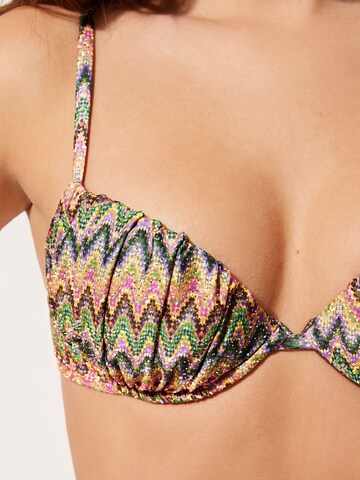 CALZEDONIA Push-up Bikiitop 'BRIGHT OPTICAL' in Mischfarben