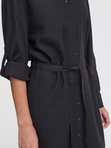 ICHI Shirt dress 'Lino' in Black