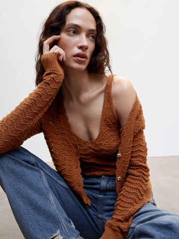 MANGO Knitted Top 'SITO' in Orange