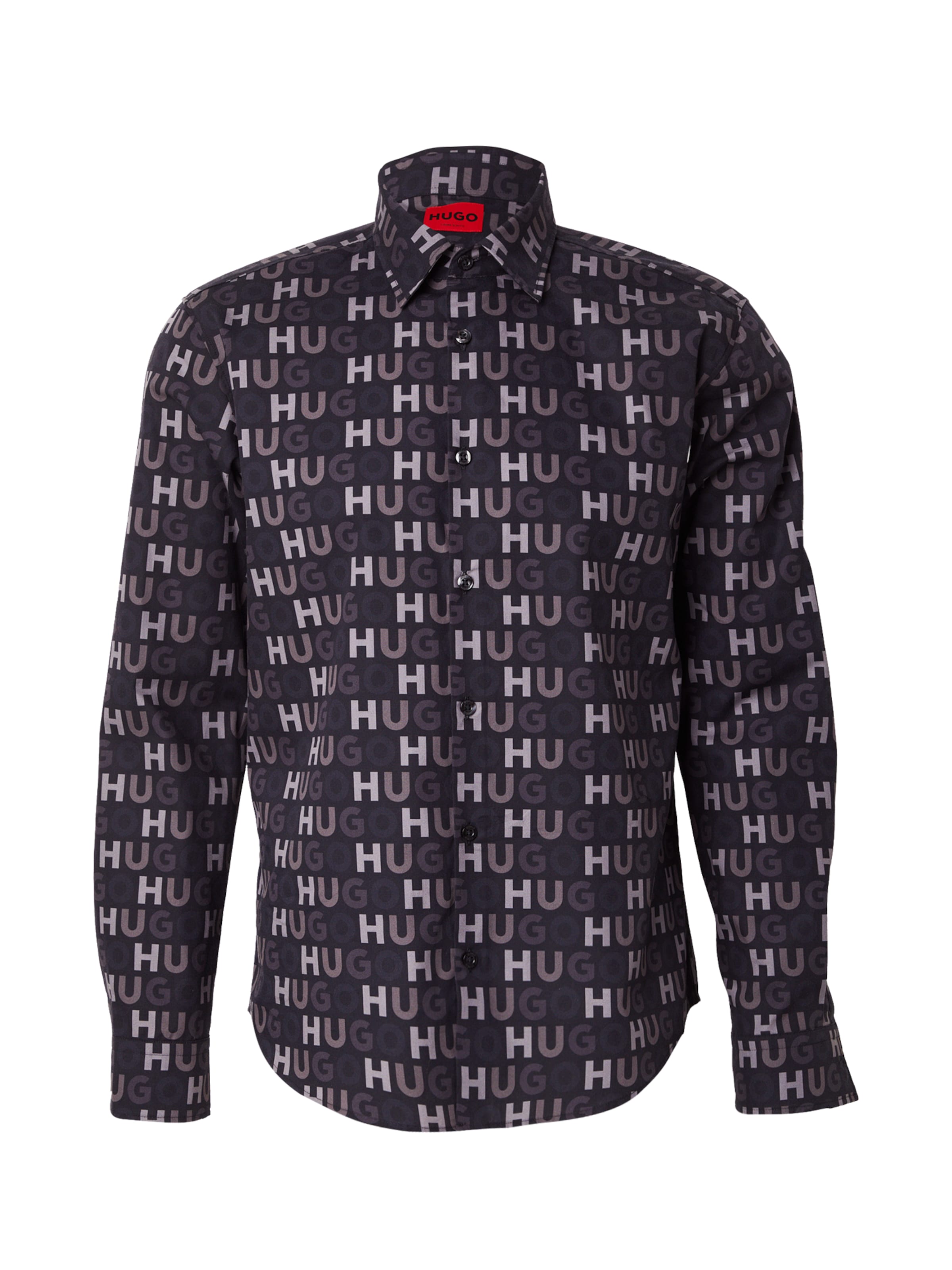 melns HUGO Standarta piegriezums Krekls 'Ermo': no priekšpuses