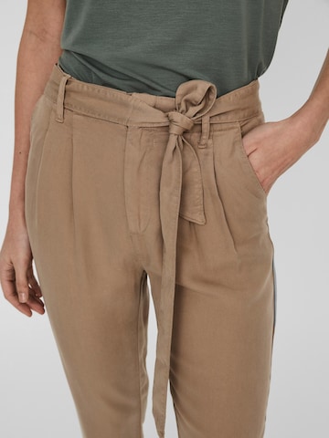 VERO MODA Tapered Pleat-Front Pants 'MIA' in Brown