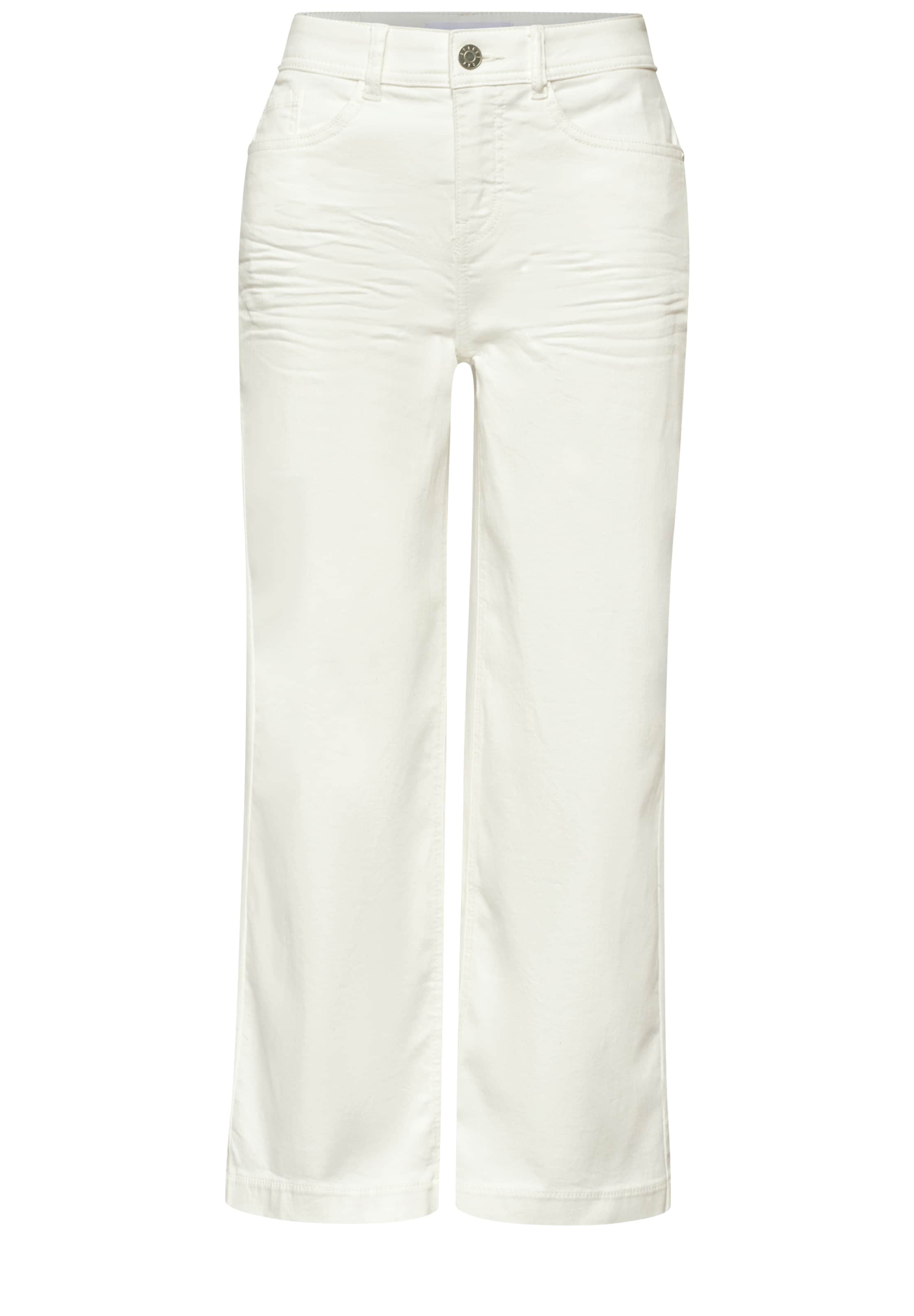STREET ONE Wide leg Jeans i vit: framsida