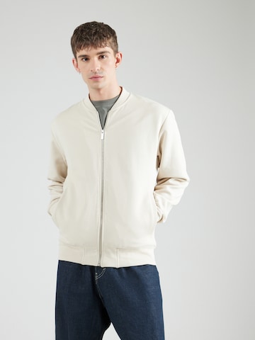 SELECTED HOMME Sweat jacket 'SLHMack' in Beige: front