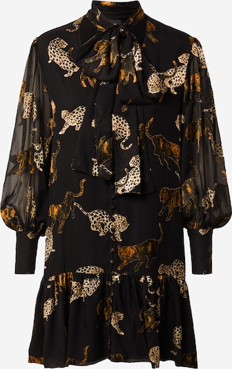 The Kooples Blousejurk 'Robe' in de kleur Beige / Bruin / Sinaasappel / Zwart, Productweergave