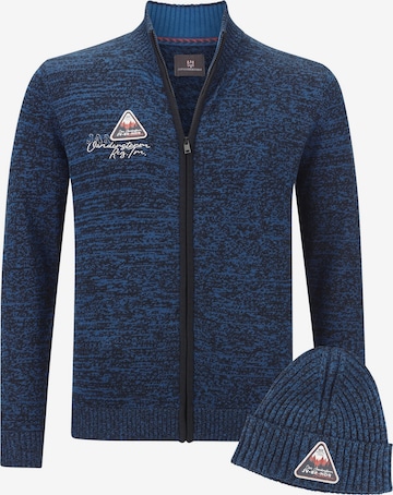 Jan Vanderstorm Strickjacke Mit Mütze ' Apke ' in Blau: predná strana