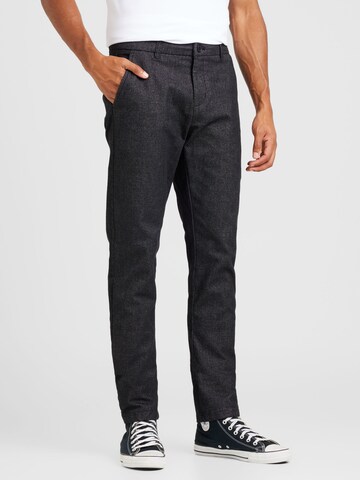 Coupe slim Pantalon chino Lindbergh en noir : devant