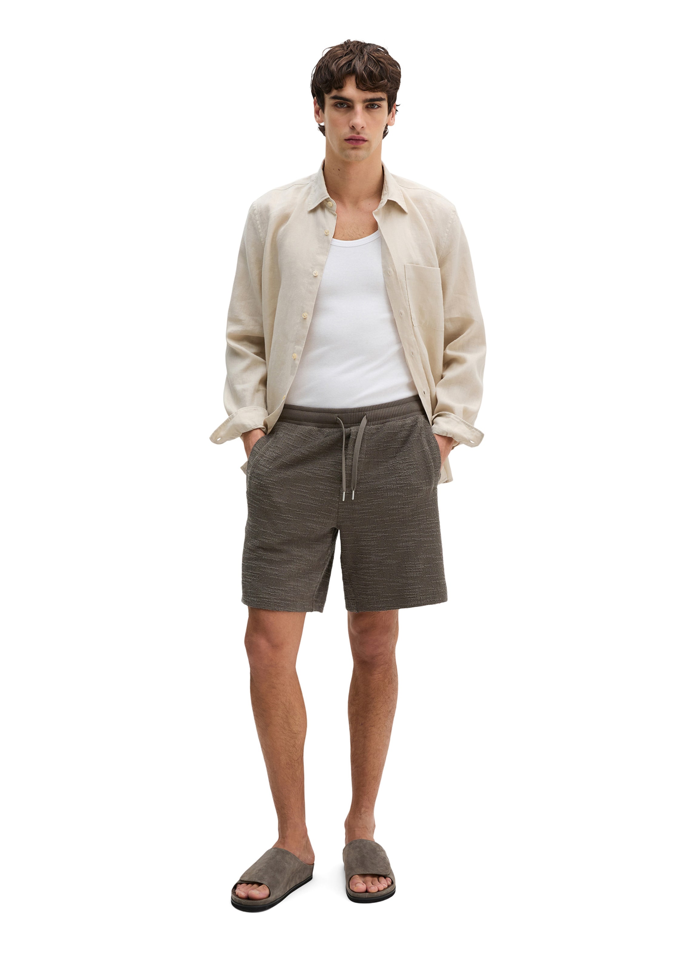 Marc O'Polo Loosefit Broek in Bruin