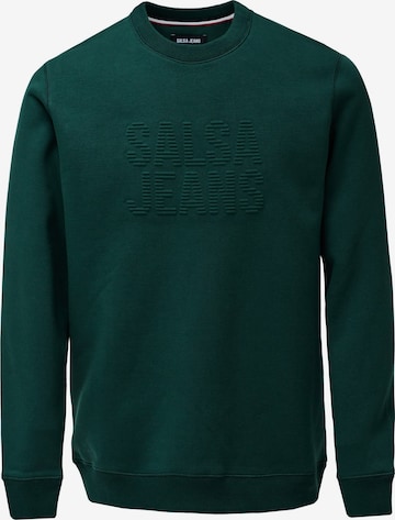 Salsa Jeans Sweatshirt in Groen: voorkant