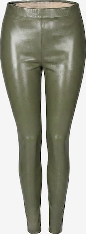 Skinny Leggings 'Leder-Leggings als Leder-Stretchhose in Kunstleder' Be Noble en vert : devant