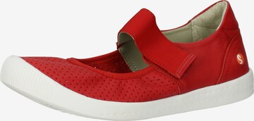 Softinos Ballet Flats with Strap in Red: front