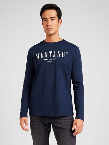 MUSTANG Shirt 'ASHEVILLE' in Blauw: voorkant