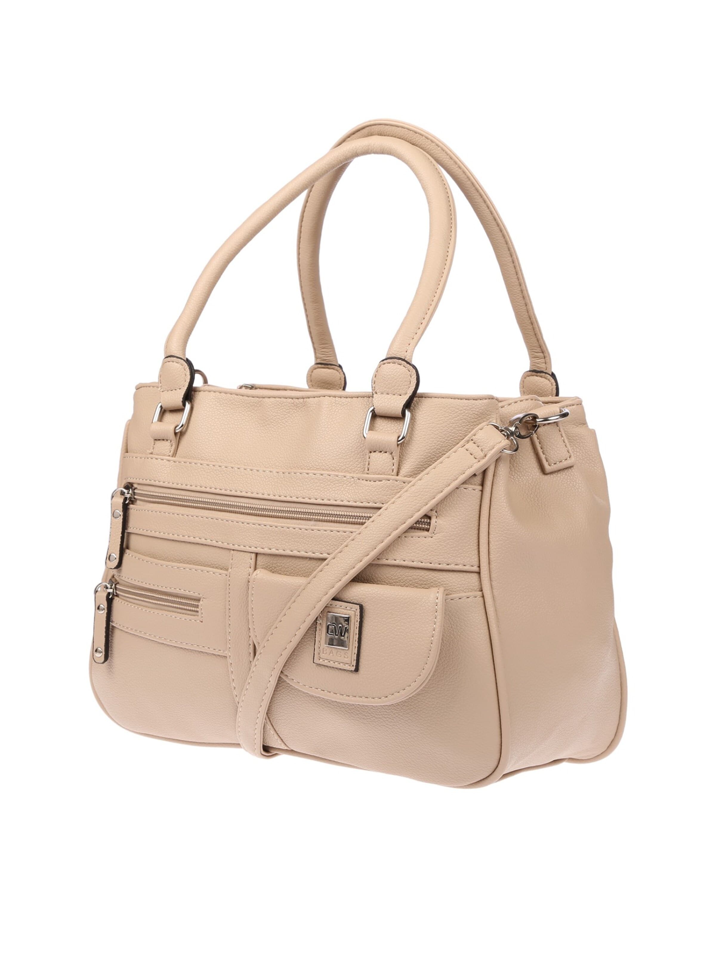Christian Wippermann Handbag 'Große Damen Tasche Umhängetasche Schultertasche' in Beige