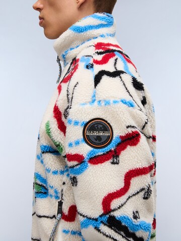 Giacca di pile 'T-Fiemme' di NAPAPIJRI in bianco: frontale