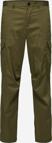 SELECTED HOMME tavaline Klapptaskutega püksid, värv roheline: eest vaates