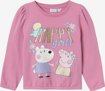 NAME IT Sweatshirt 'Peppa Wutz ' in Roze: voorkant