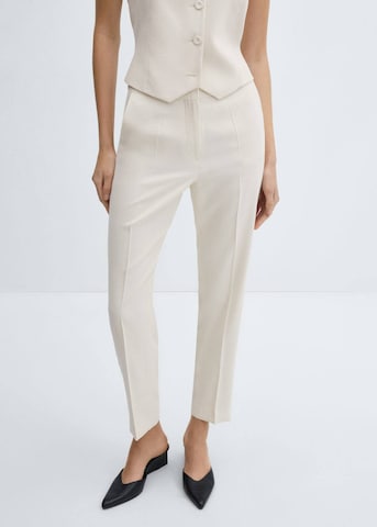 MANGO Regular Pleated Pants 'Tempo' in Beige: front