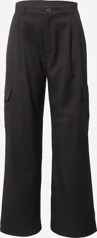 Monki Pleat-Front Pants in Black: front