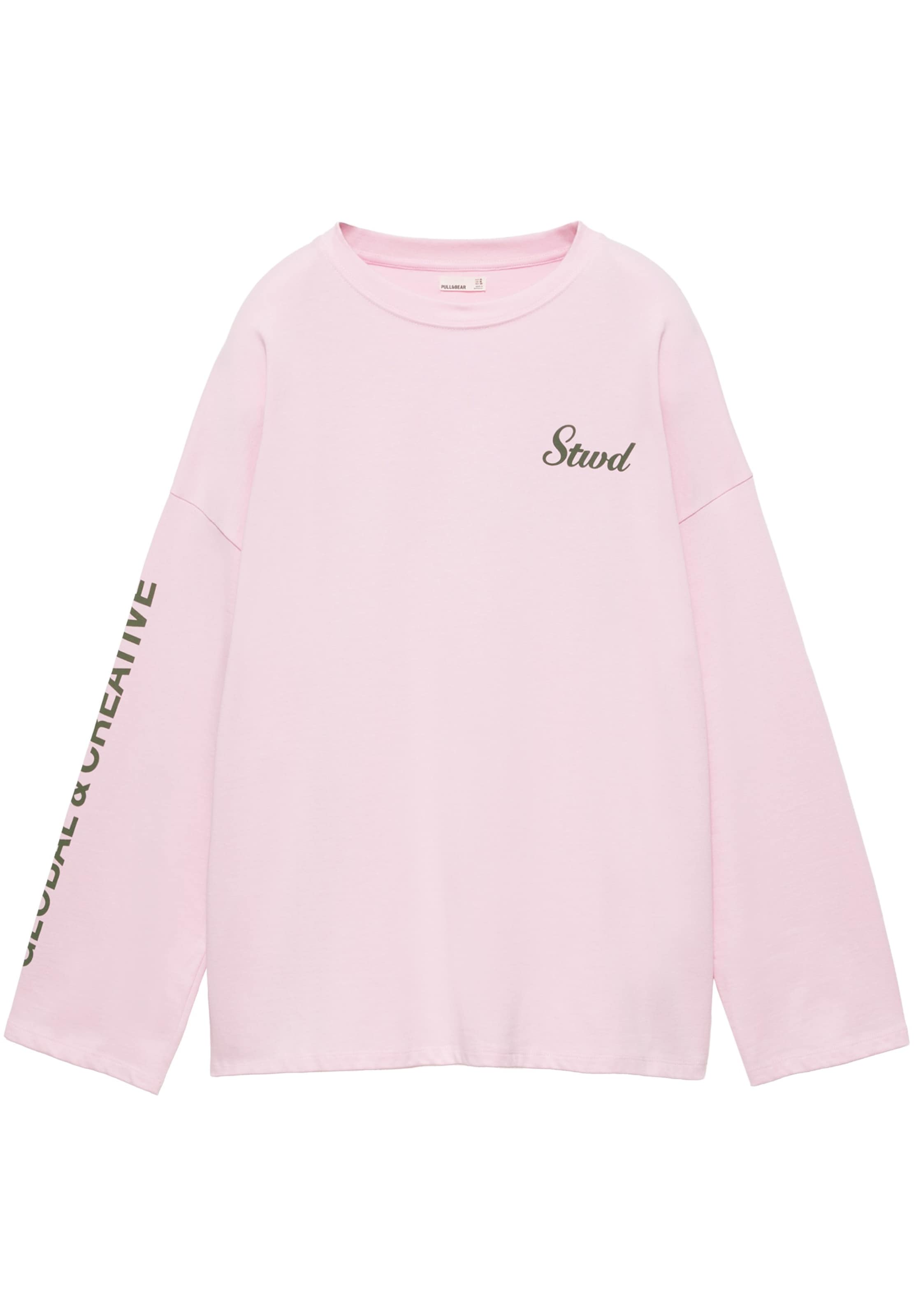Pull&Bear Shirt 'STWD' in Roze: voorkant