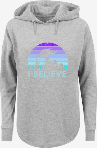 Sweat-shirt 'I Believe UFO Alien Raumschiff Retro' F4NT4STIC en gris : devant