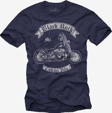 MAKAYA Shirt 'Black Rock' in Blau: Vorderseite