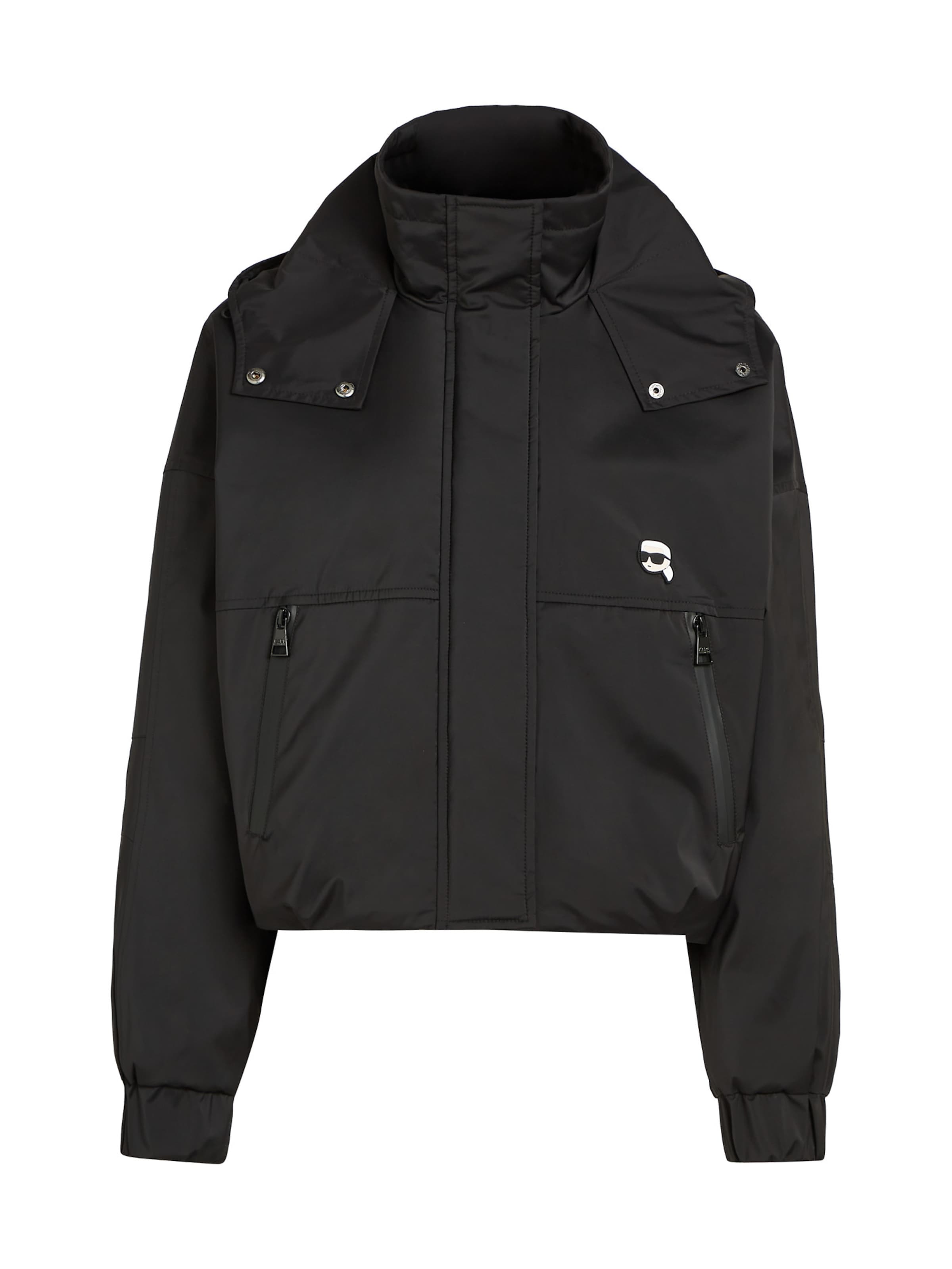 Veste mi-saison Karl Lagerfeld en noir : devant