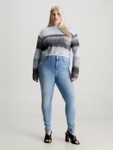 Calvin Klein Jeans Kitsas Teksapüksid 'HIGH RISE SKINNY PLUS', värv sinine