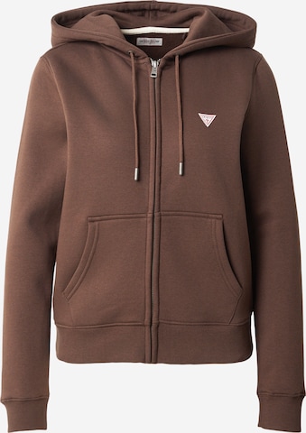 GUESS JEANS Sweat jacket in Brown: front