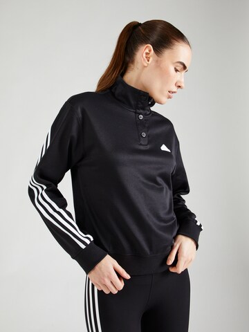 Hanorac sport 'ICONIC 3S TT' de la ADIDAS SPORTSWEAR pe negru: față