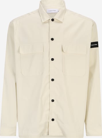 Calvin Klein Big & Tall Regular fit Button Up Shirt in Beige: front