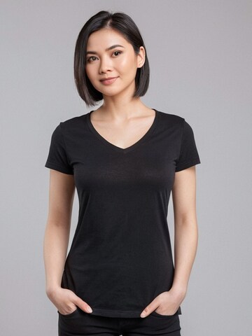 Maglietta 'Leafletic Women’s Short Sleeve V-Neck T-Shirt' di LEAFLETIC in nero