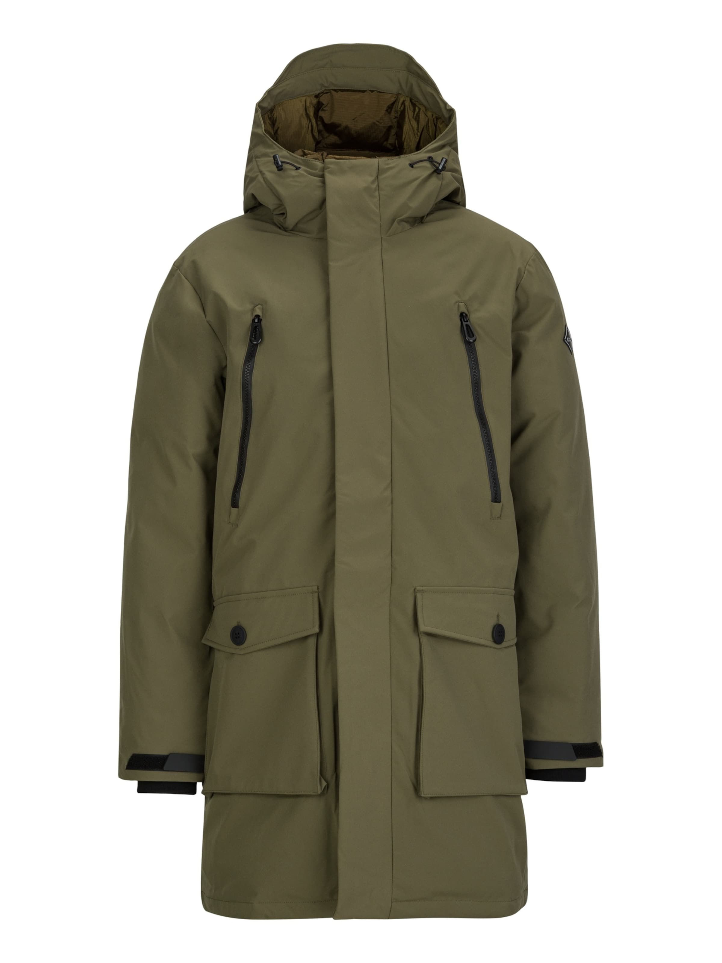 REPLAY Winterparka 'Fine Poly' in Groen: voorkant