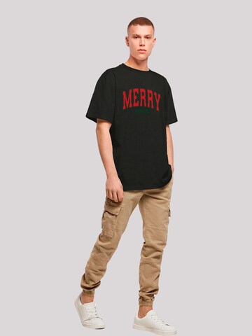 F4NT4STIC Shirt 'Merry Christmas' in Black