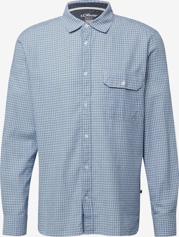 s.Oliver Button Up Shirt in Blue: front