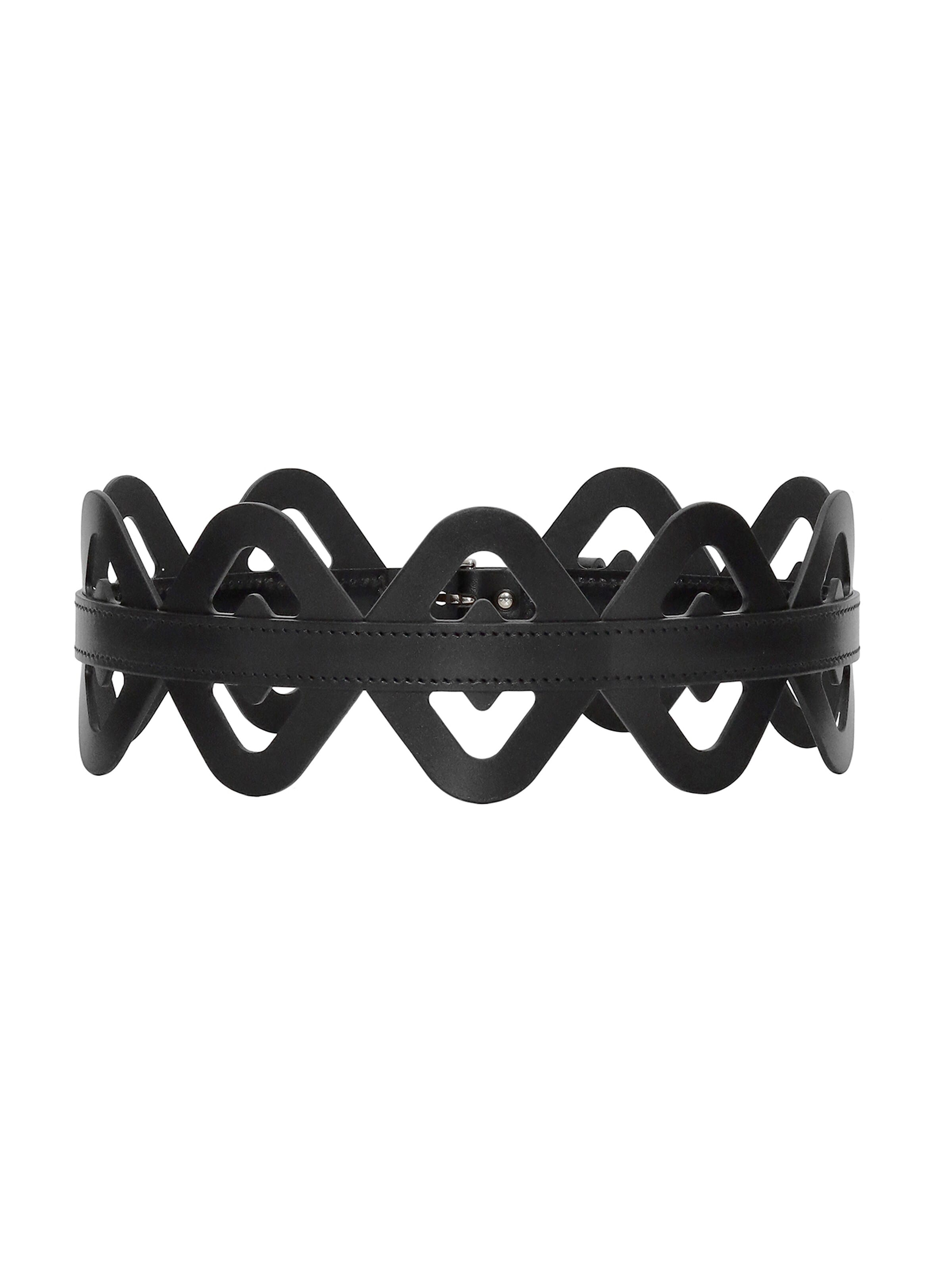 Haute Cuir Belt 'Diamond Cutout Belt' in Black: front