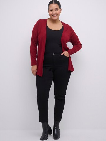 KAFFE CURVE Knit Cardigan 'Farsia' in Red