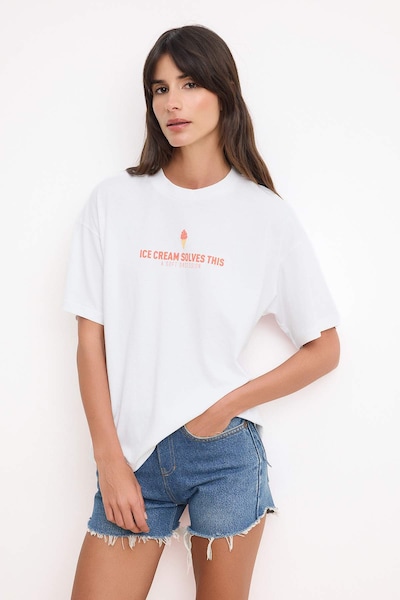 Trendyol Shirt in XS in Light yellow / Orange / White, Item view
