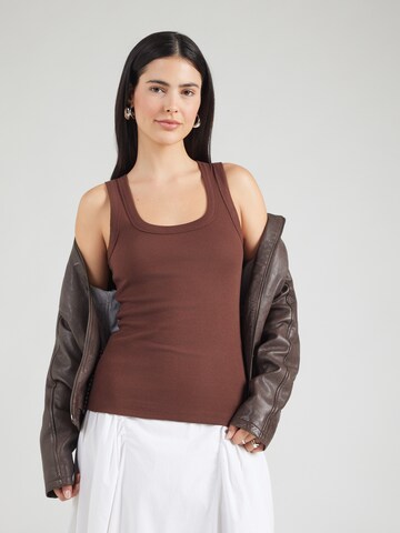 TOPSHOP Top 'HONEY' – hnědá: přední strana