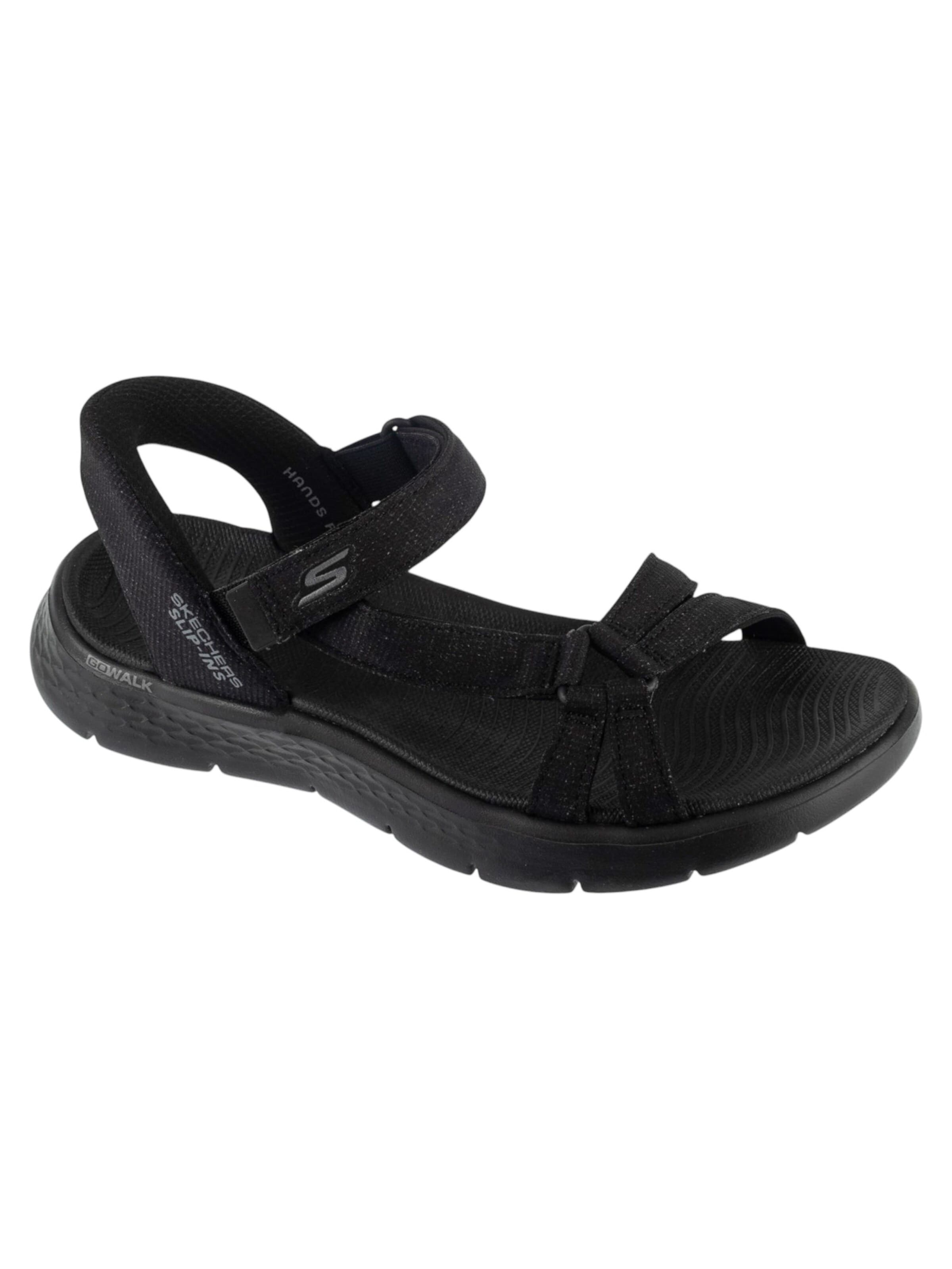 SKECHERS Sandaal 'Skechers Slip-Ins: Go Walk Flex Sandal - Illuminate' in Zwart: voorkant