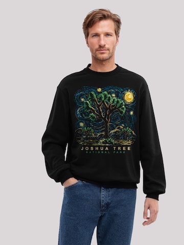 Sweat-shirt 'US National Parks Joshua Tree Oil On Canvas Style' F4NT4STIC en noir : devant