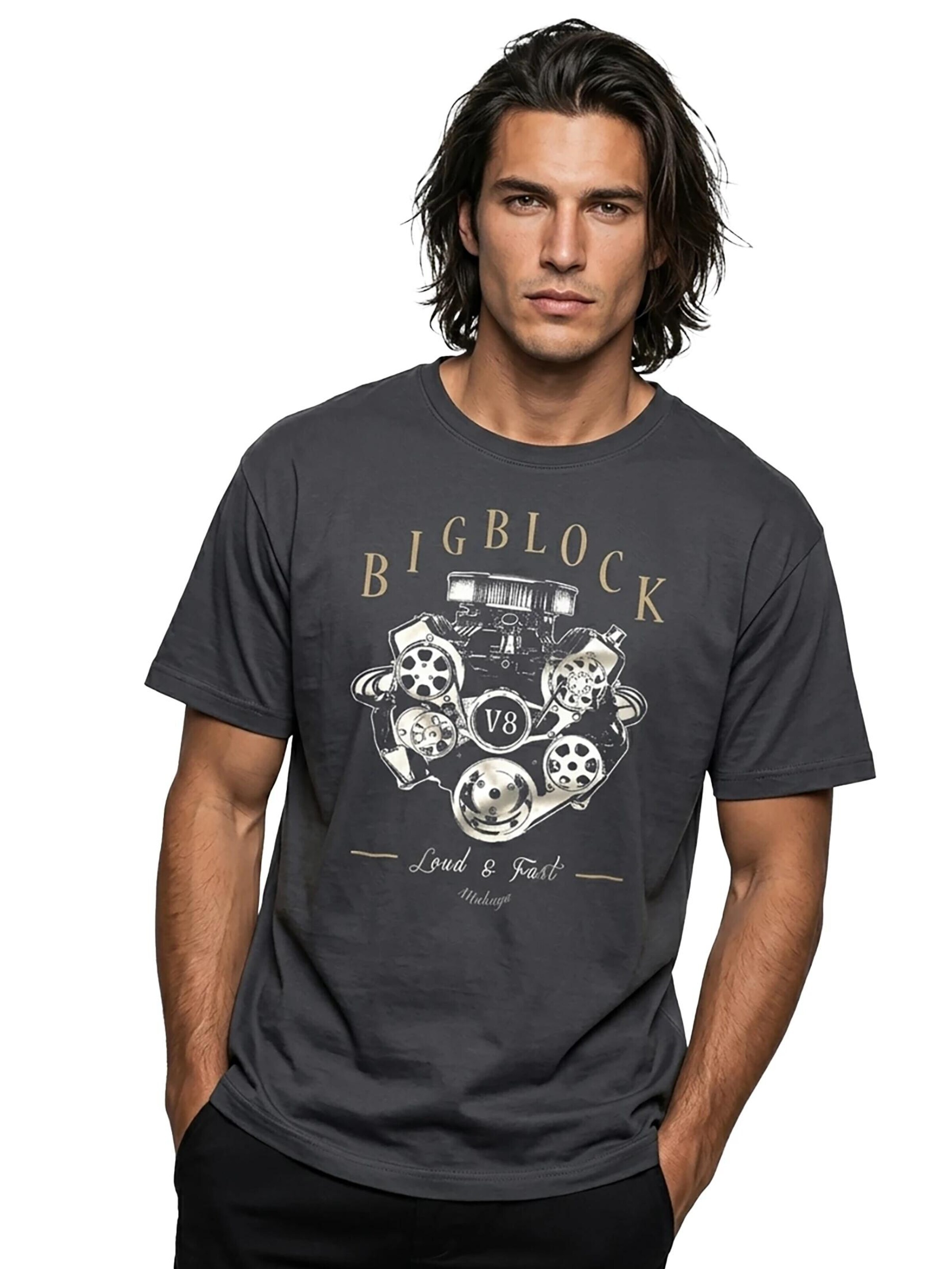 MAKAYA Shirt 'Big Block' in Grey