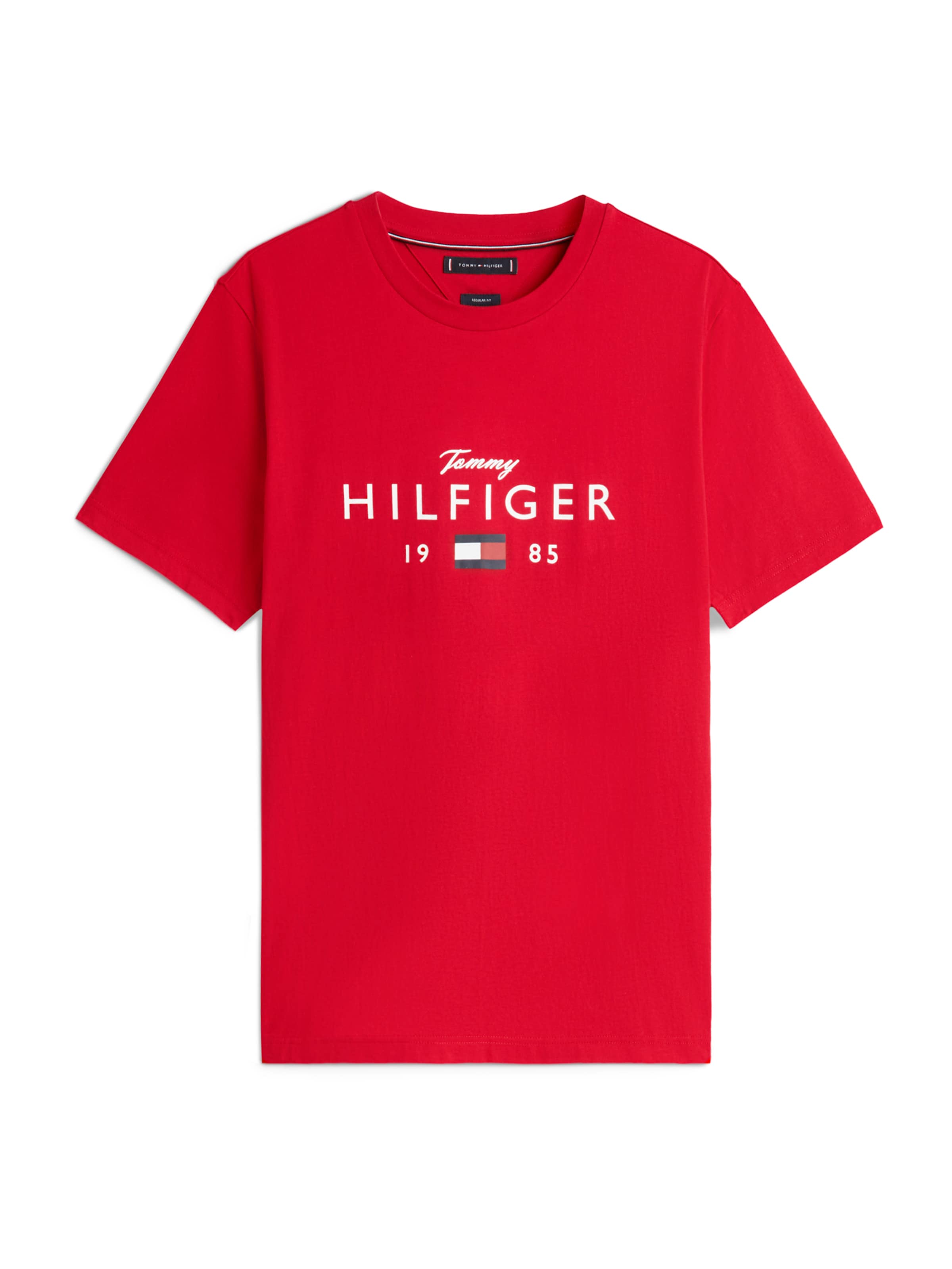 TOMMY HILFIGER Футболка 'BRAND LOVE' в Красный: спереди