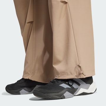 ADIDAS PERFORMANCE Wide leg Sportbroek 'Essentials' in Bruin