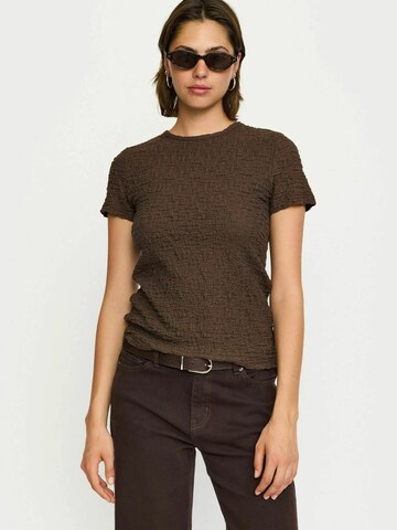 Soft Rebels Tričko 'Gizelle ' – hnědá: přední strana